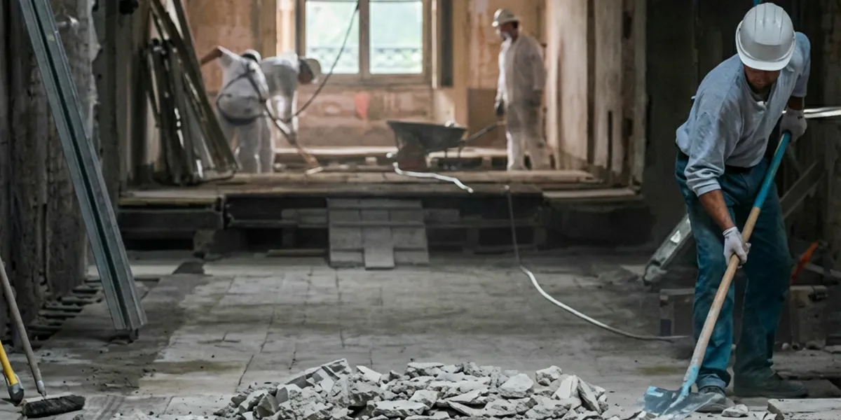 fire damage restoration professionals performing structural cleanup and restoration after a fire in Baton Rouge, LA